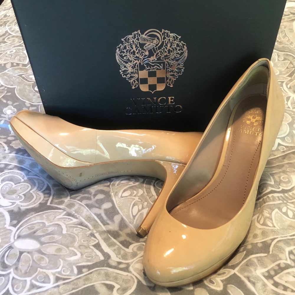 Vince Camuto Nubuck Patent Pumps in Petal
